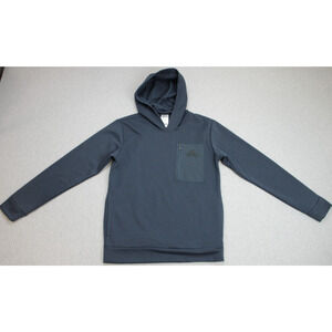 Adidas Hoodie Mens Size Small Navy Blue Fleece Kangaroo Pockets Logo Pullover